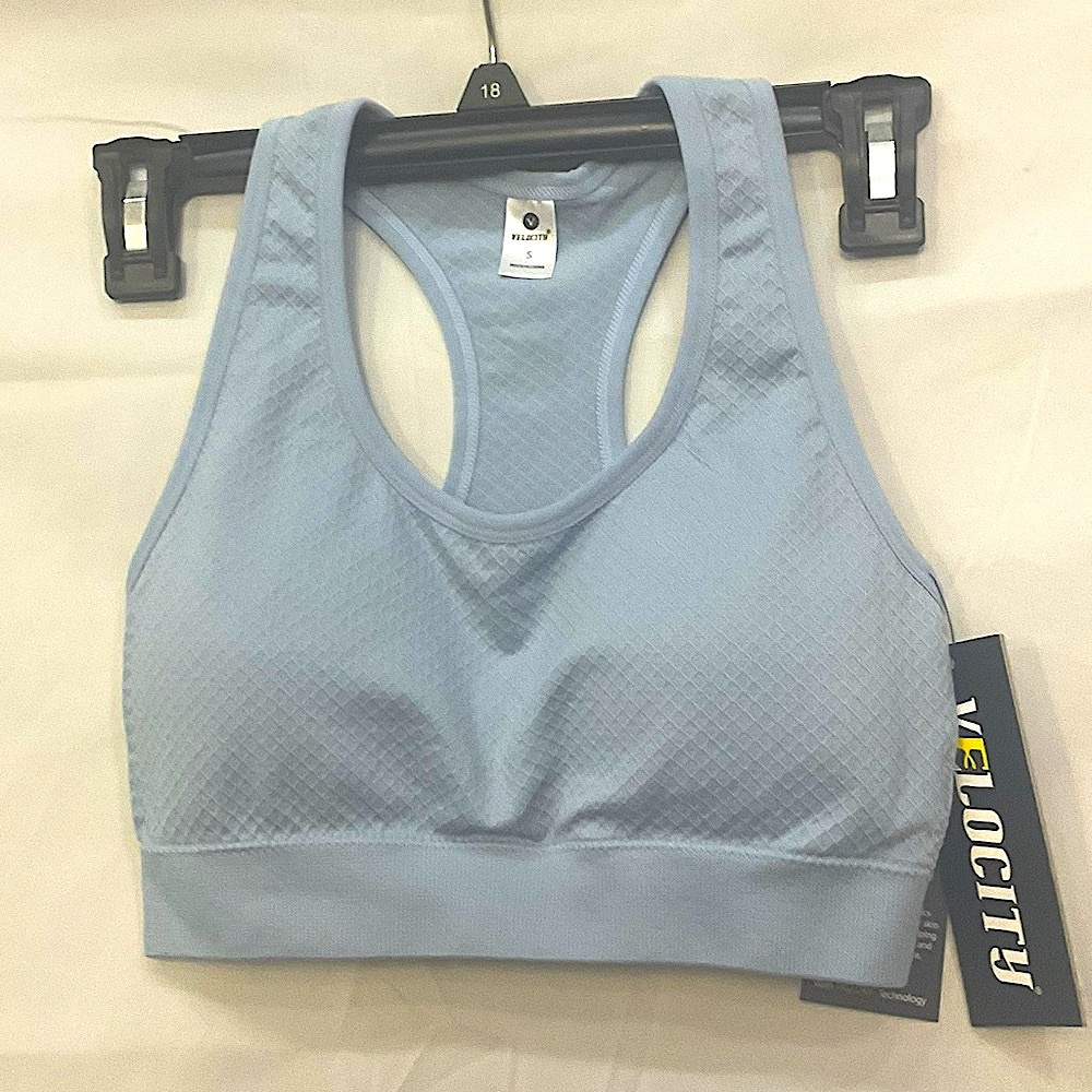 VELOCITY No Sweat Blue Sports Bra NWT